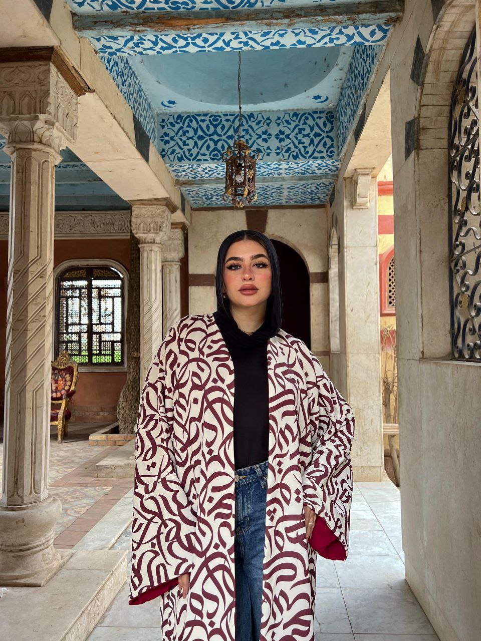 عباية عربية مزدوجة الوجه