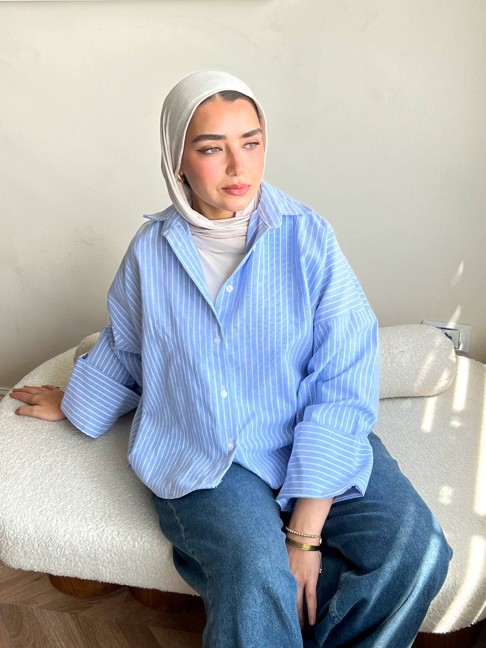 قميص مخطط - أزرق فاتح