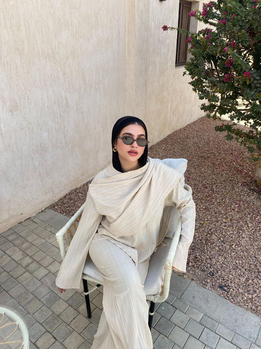 بدلة وشاح - بيج