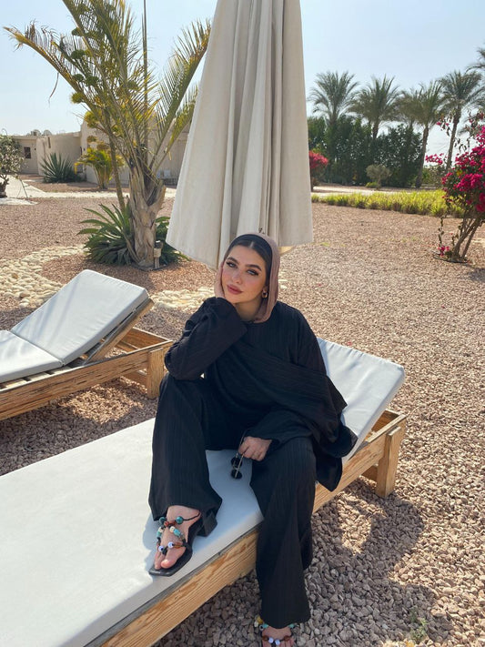 بدلة وشاح - أسود