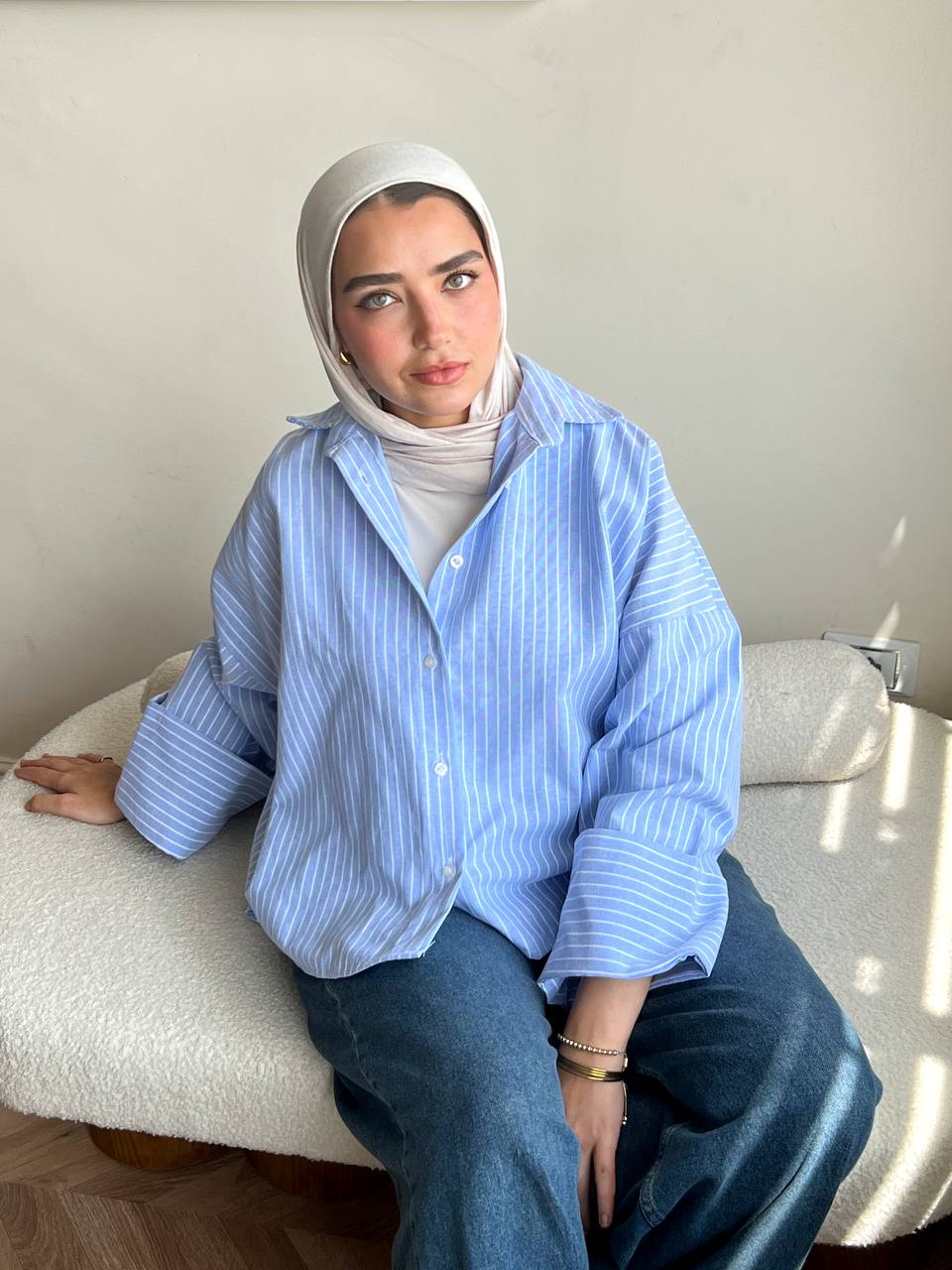 قميص مخطط - أزرق فاتح